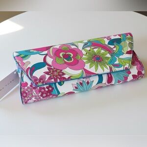 Trina Turk Vibrant Floral Clutch - Pink, Green, and Blue